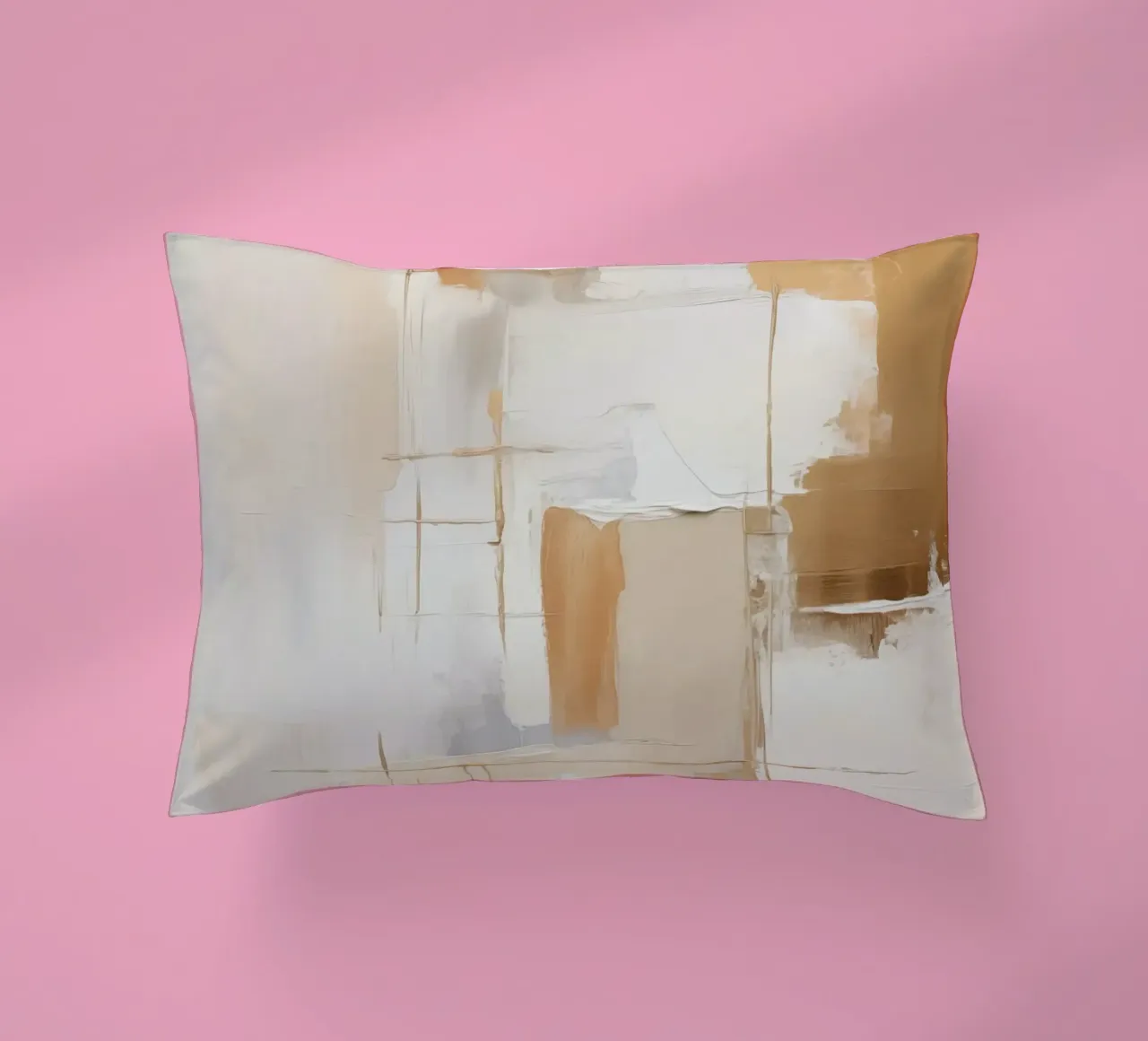 Piani astratti crema marrone cuscino da Imagine