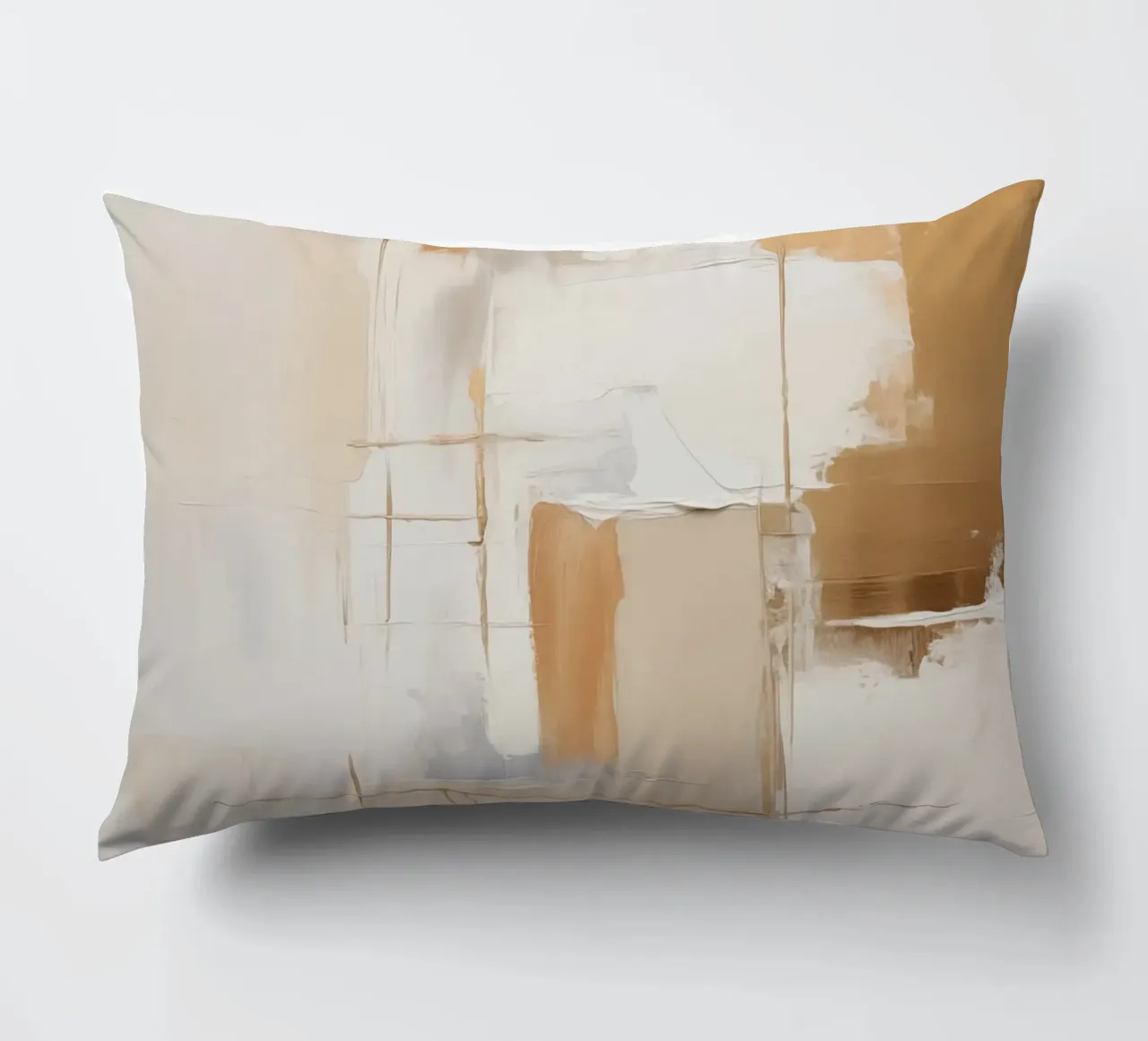 Piani astratti crema marrone cuscino da Imagine