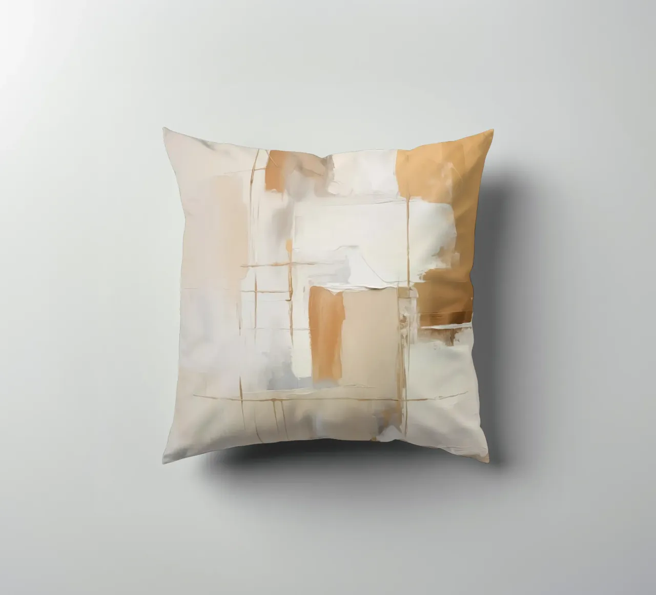 Piani astratti crema marrone cuscino da Imagine