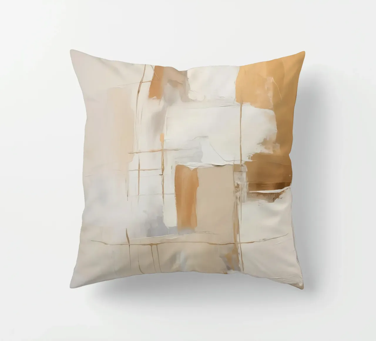 Piani astratti crema marrone cuscino da Imagine