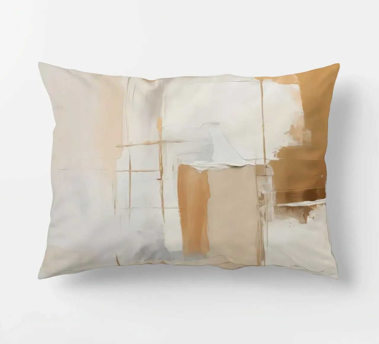 Piani astratti crema marrone cuscino da Imagine