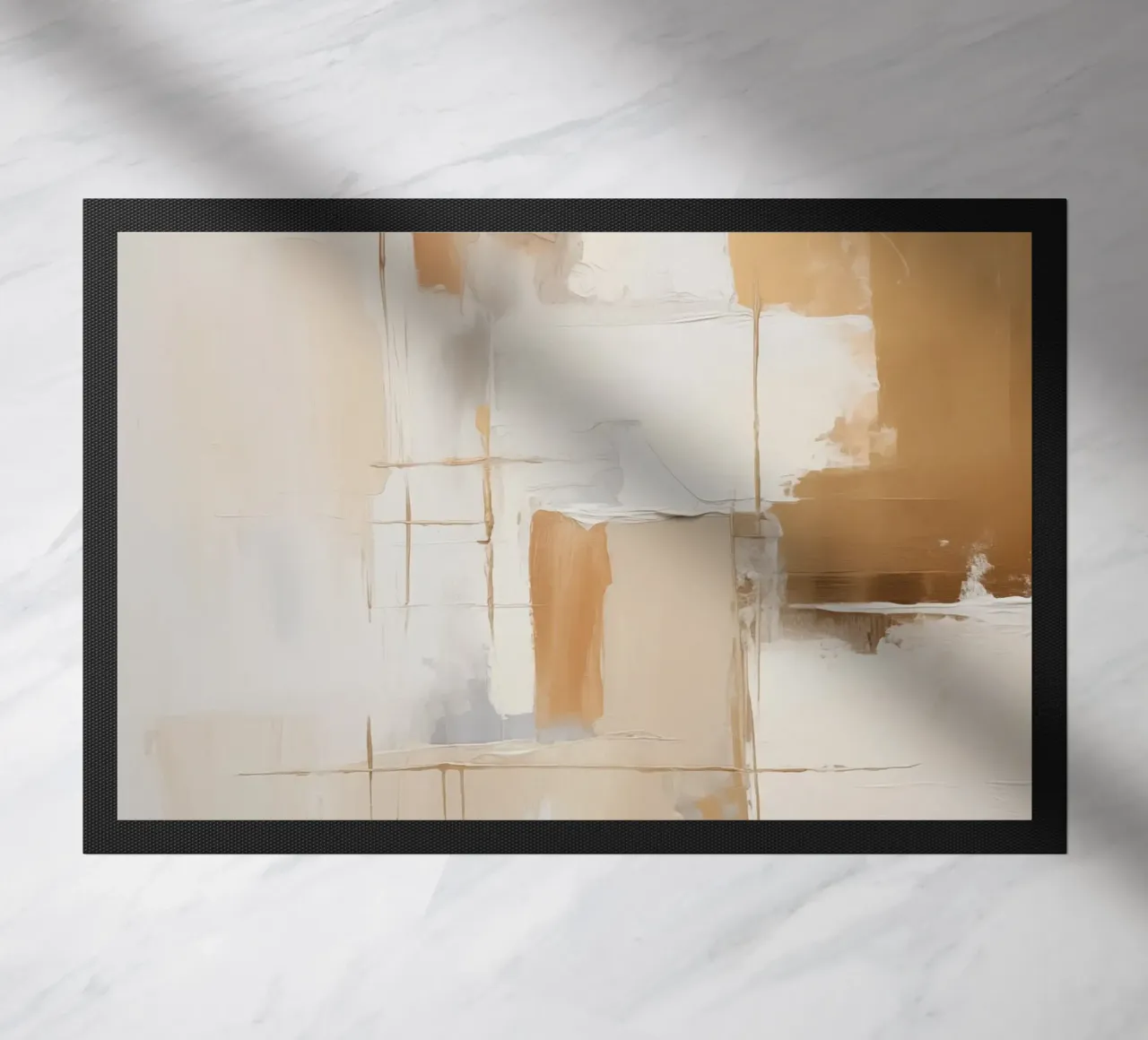 Piani astratti crema marrone zerbino da Imagine