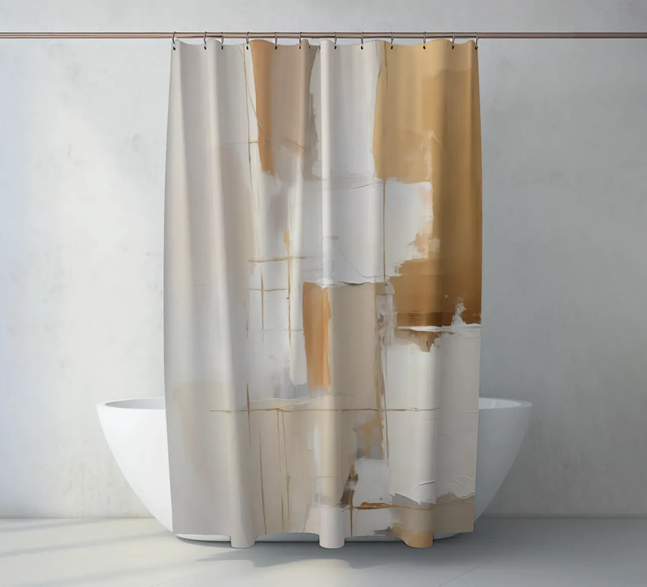 Abstract planes cream brown shower curtain by Imagine