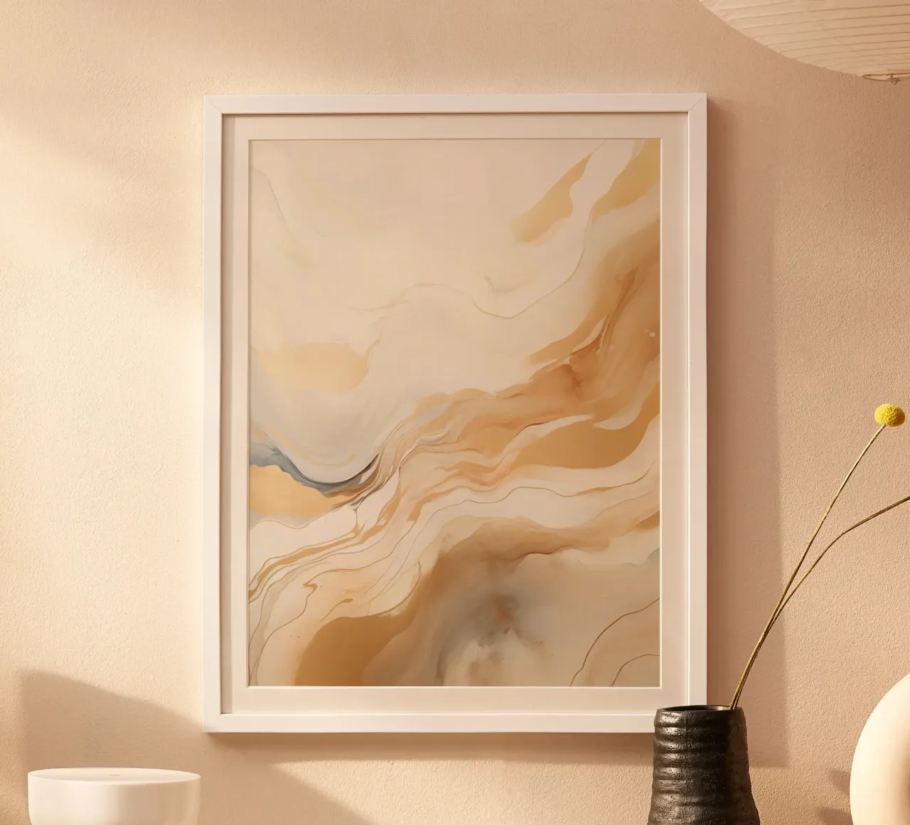 Abstrakte Marmorierung Poster mit Kunststoffrahmen von Imagine