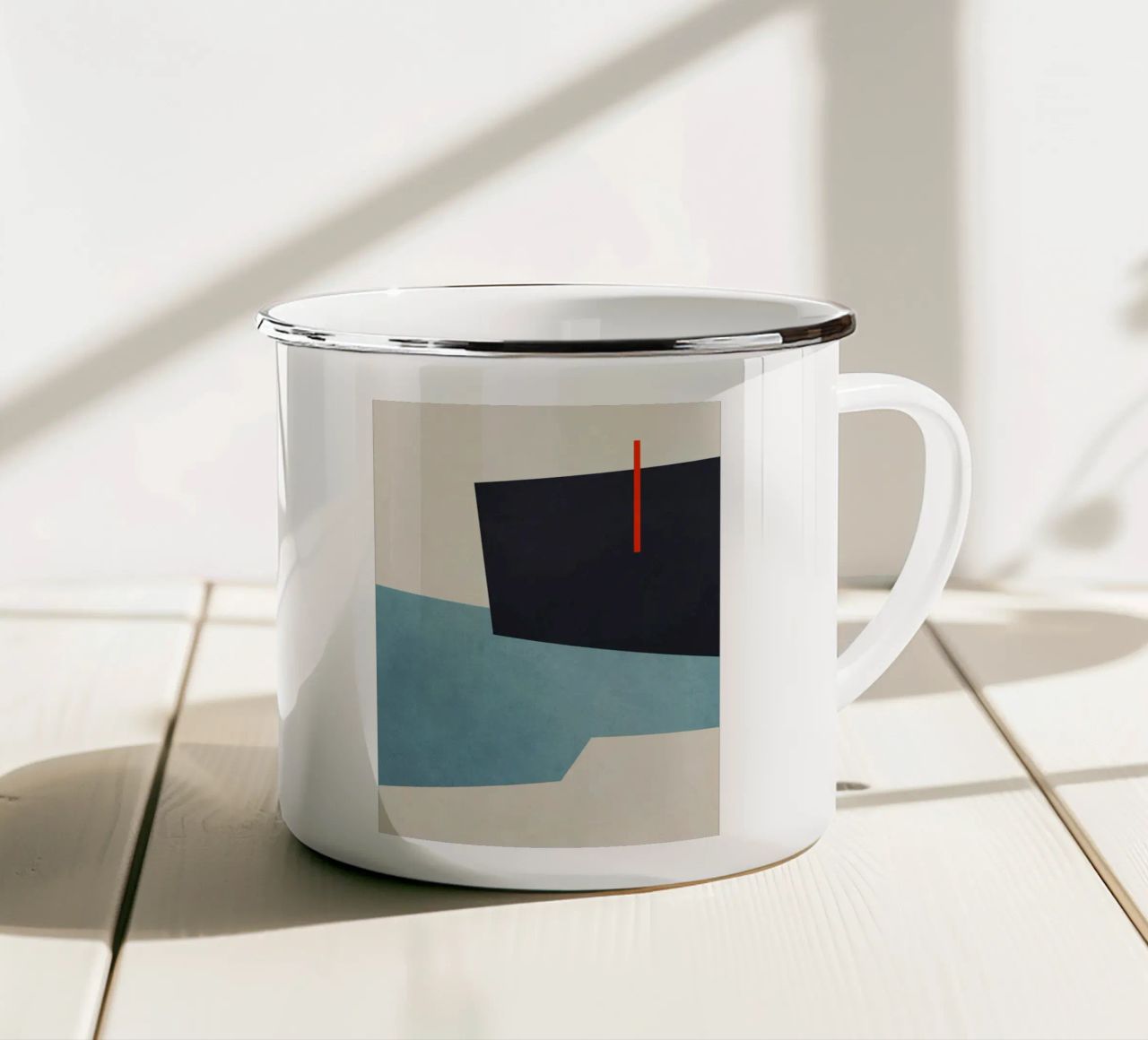 Geometric Shapes no. 19 Blue tazza in smalto da adrianooliveira
