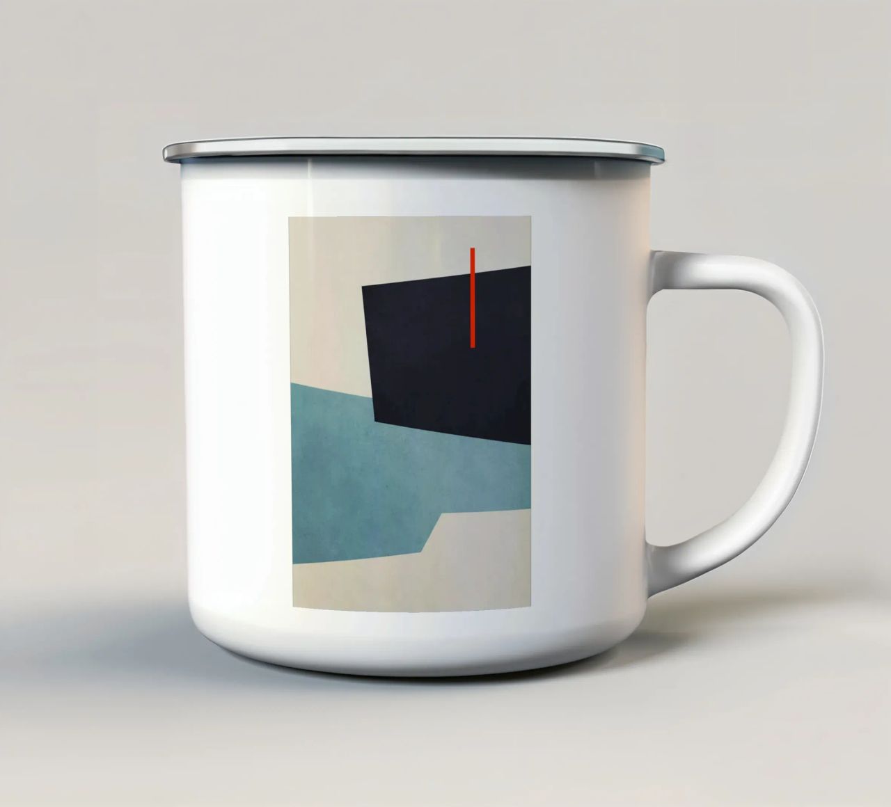 Geometric Shapes no. 19 Blue tazza in smalto da adrianooliveira