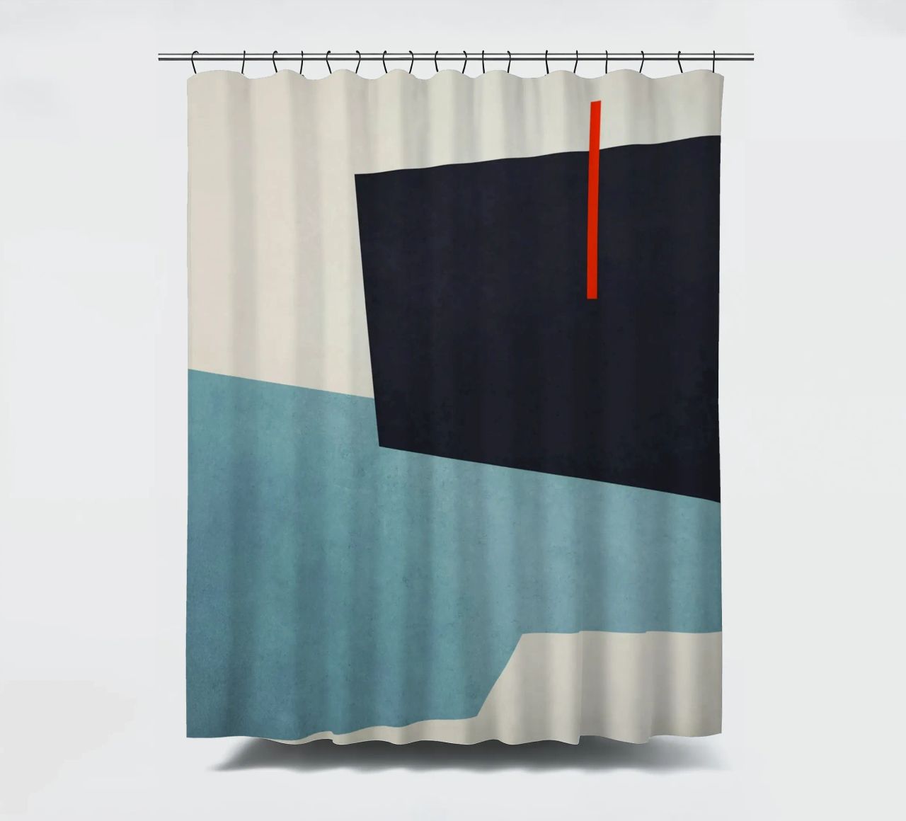Geometric Shapes no. 19 Blue cortina de baño de adrianooliveira