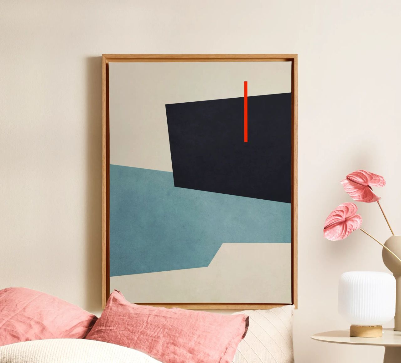 Geometric Shapes no. 19 Blue Leinwand von adrianooliveira