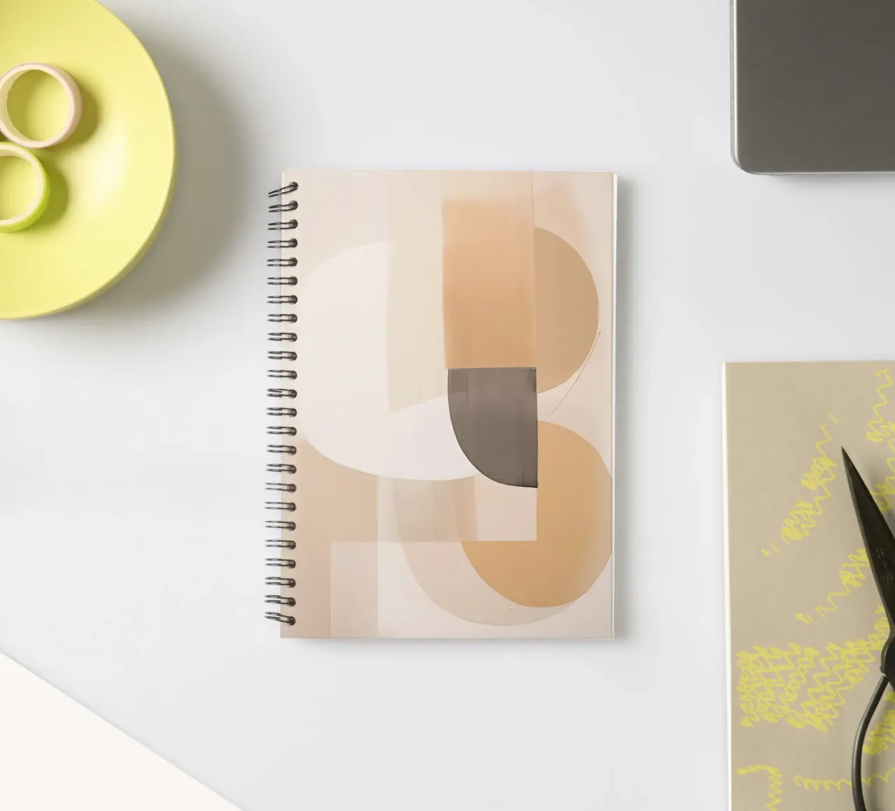 Abstract Bruin spiral notebook by Imagine