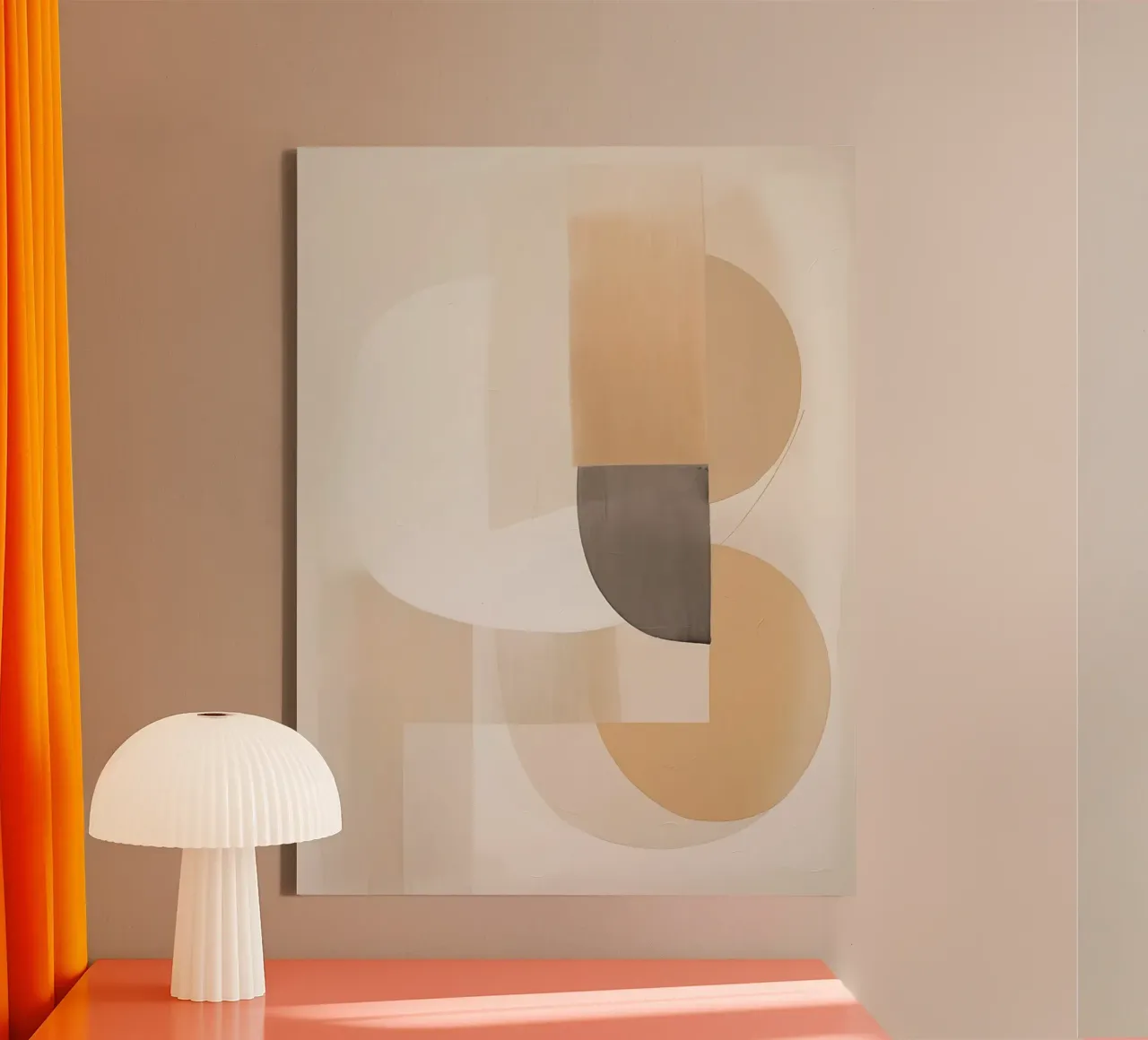 Abstract Bruin canvas met Baklijst van Imagine