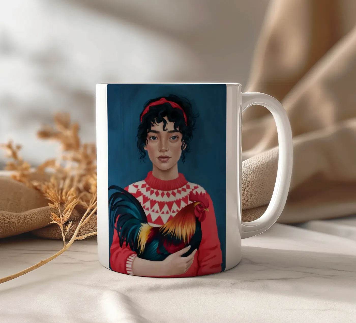 Rustic Charm ceramic mug by Petal Canvas