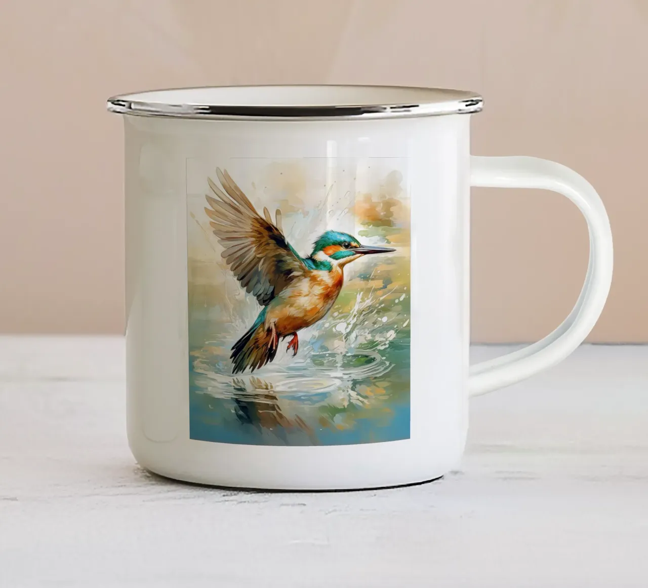 Martin pescatore tazza in smalto da Imagine