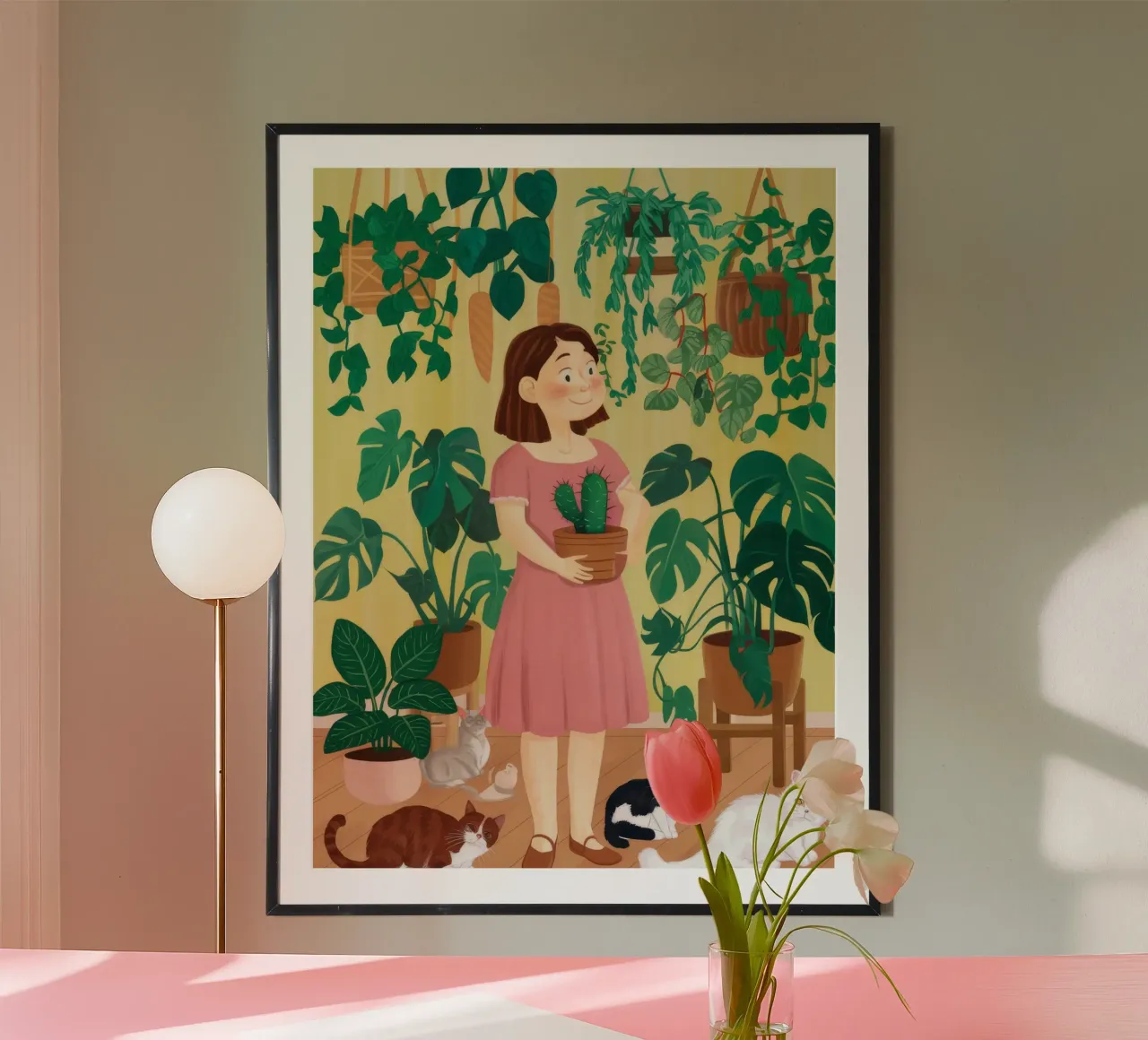 L'abbraccio della natura poster con telaio in legno da Petal Canvas