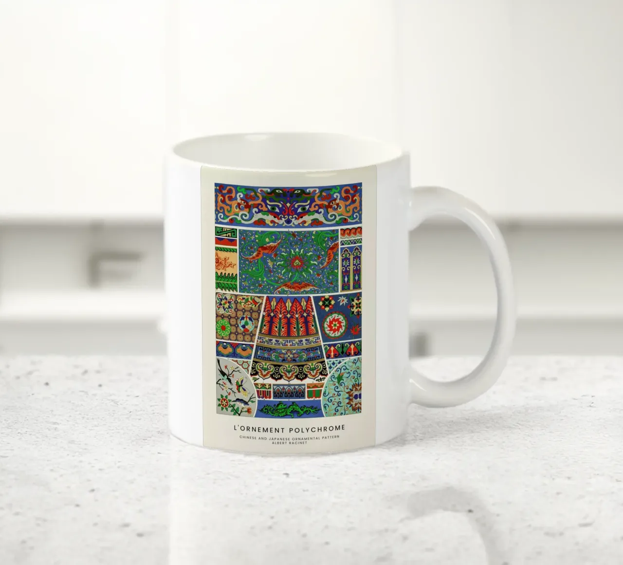 Racinet -  Chinese and Japanese Ornamental Pattern tazza in ceramica da Vintage by JUNIQE