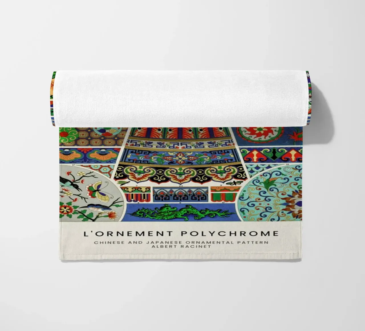 Racinet -  Chinese and Japanese Ornamental Pattern telo mare da Vintage by JUNIQE