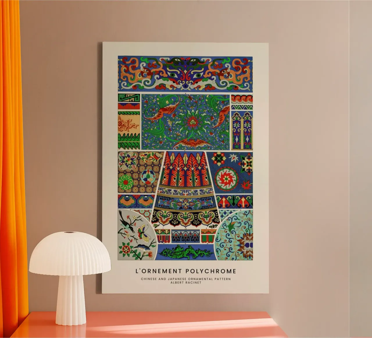 Racinet -  Chinese and Japanese Ornamental Pattern canvas by Vintage by JUNIQE