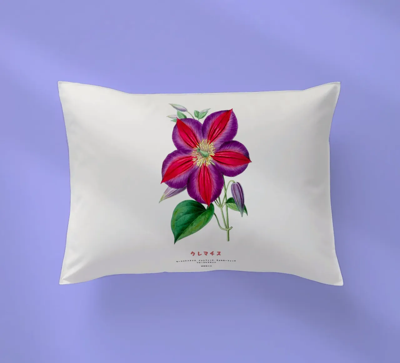 Clematide fiore giapponese cuscino da Vintagrafica