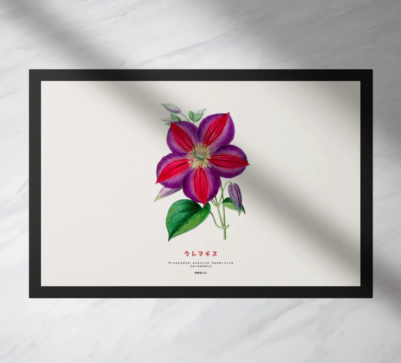 Clematide fiore giapponese zerbino da Vintagrafica