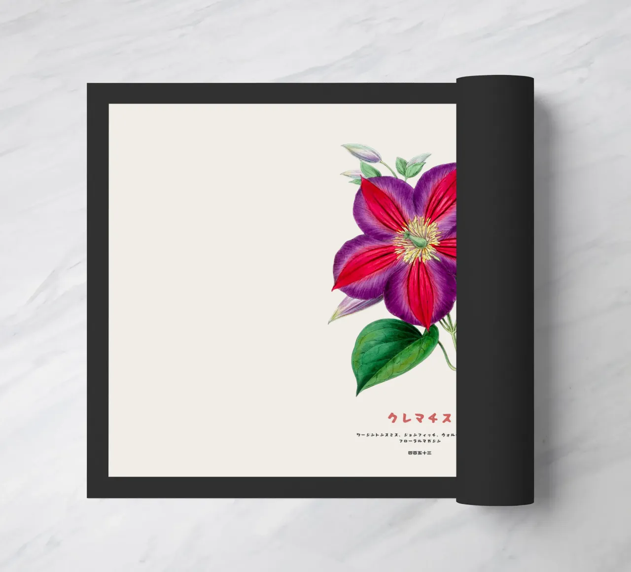 Clematide fiore giapponese zerbino da Vintagrafica