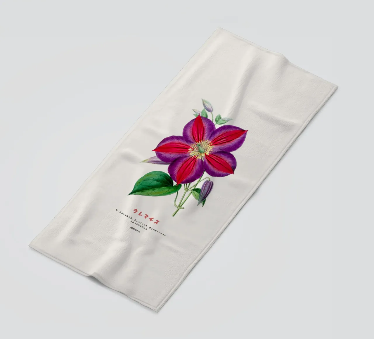 Clematide fiore giapponese telo mare da Vintagrafica