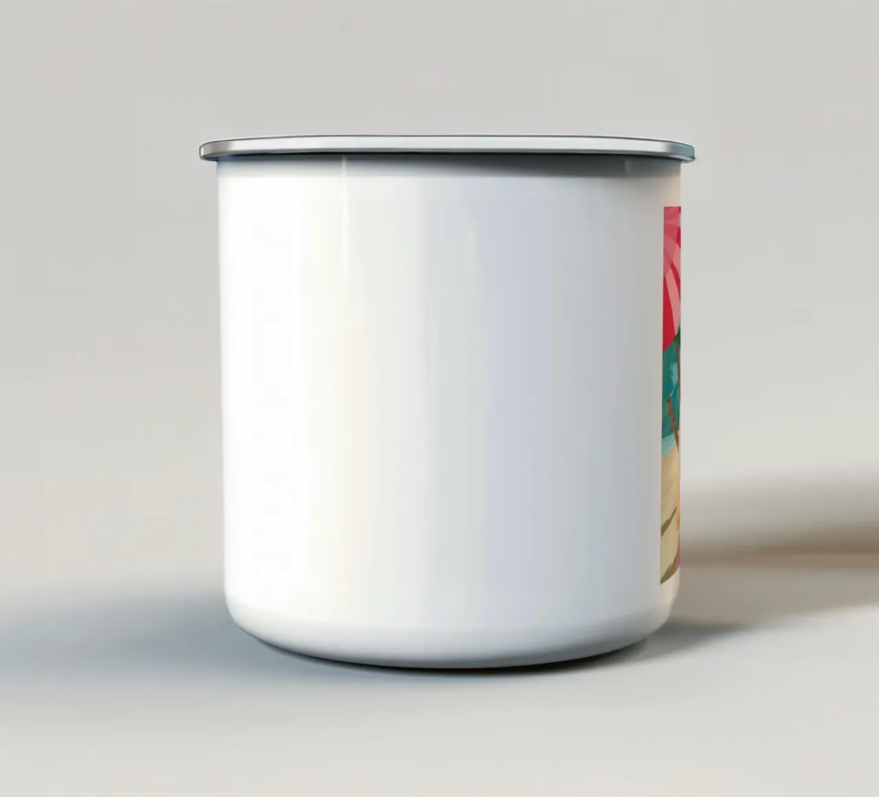 Beatitudine sulla spiaggia tazza in smalto da Petal Canvas