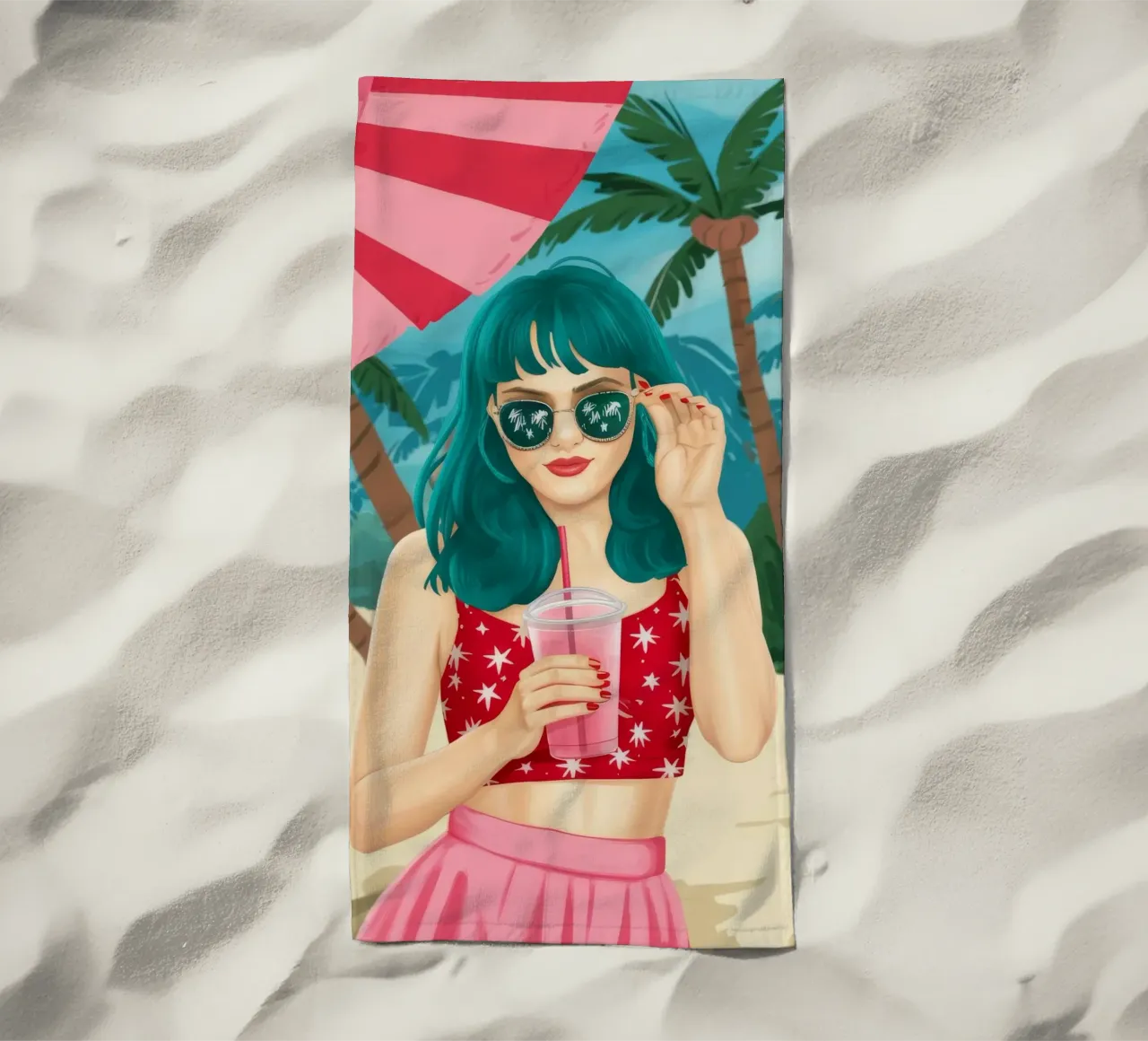 Beatitudine sulla spiaggia telo mare da Petal Canvas