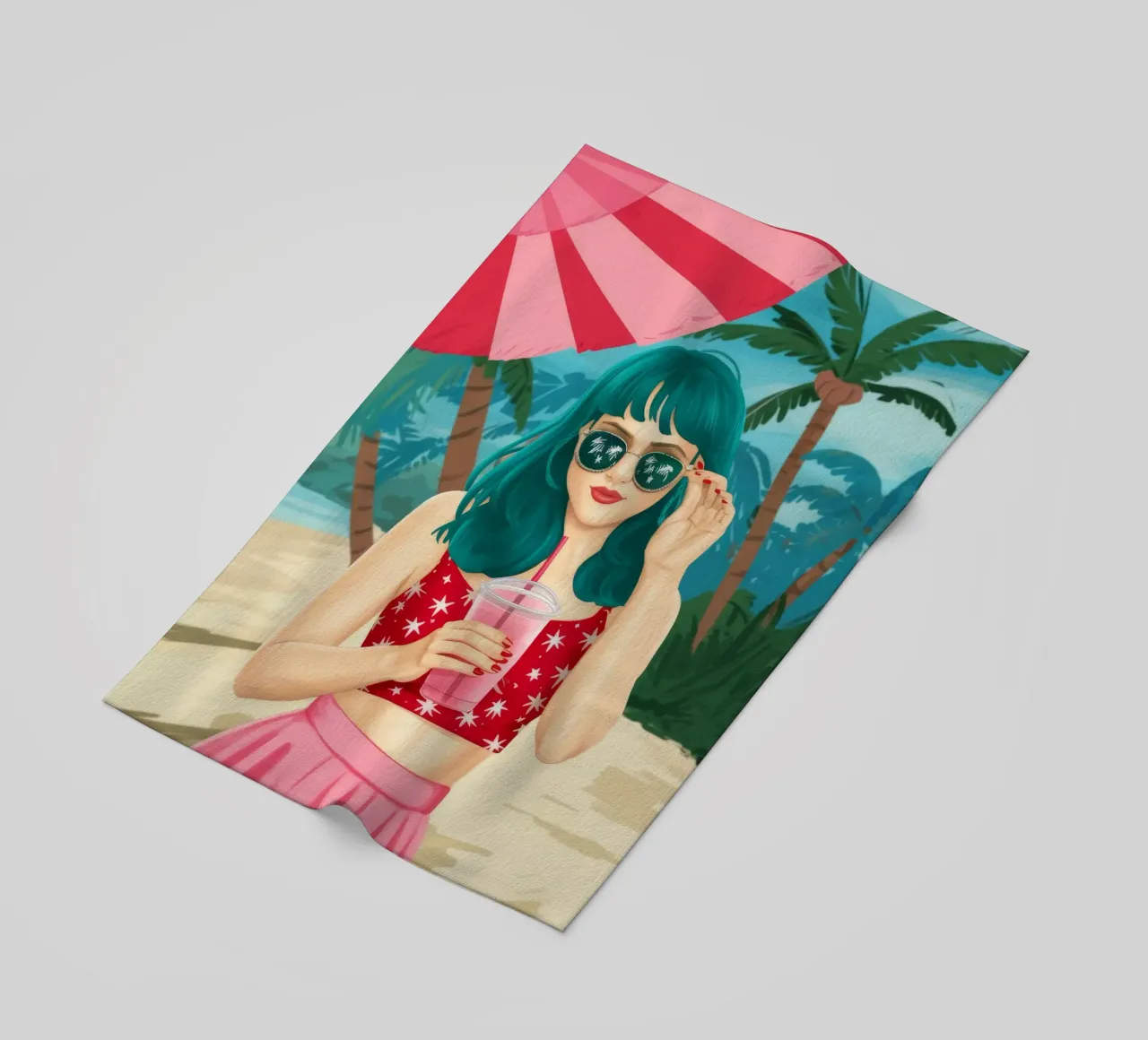 Beatitudine sulla spiaggia telo mare da Petal Canvas