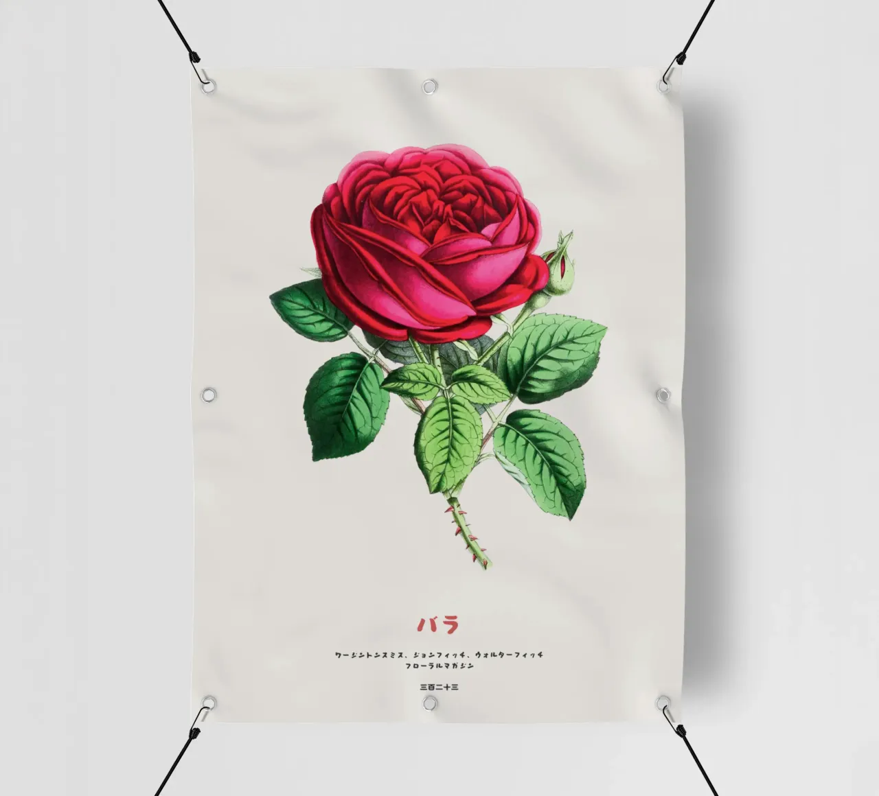 Red Rose Flower telo in pvc da Vintagrafica