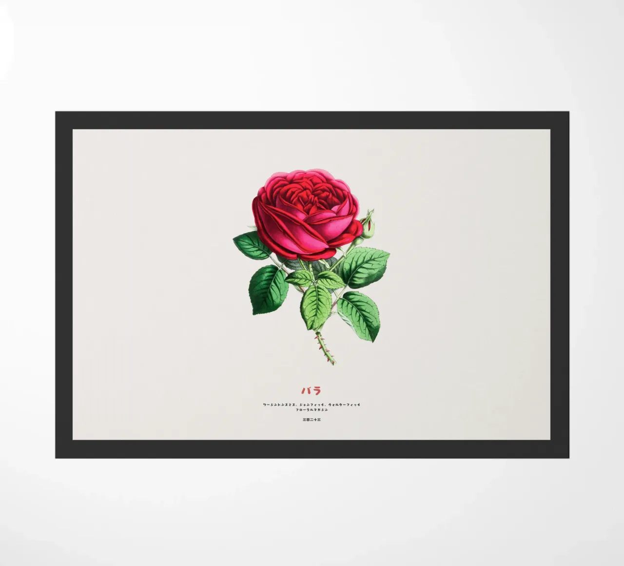 Red Rose Flower zerbino da Vintagrafica