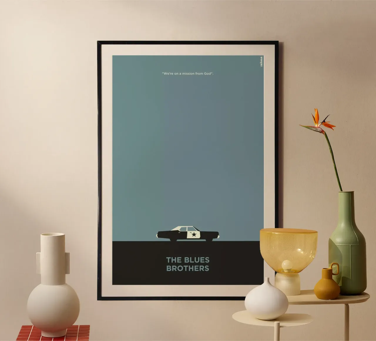 Blues Brothers poster con telaio in legno da Rahma Projekt