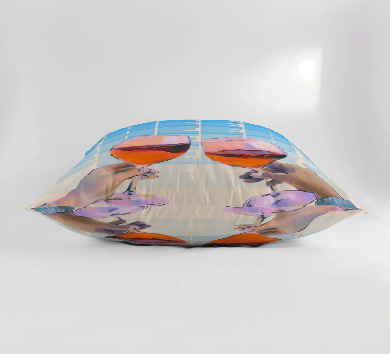 "Cheers" Toast Art Print by Aperol Spritz, Pop Art & Trendy decorative cushion by NorwesClub
