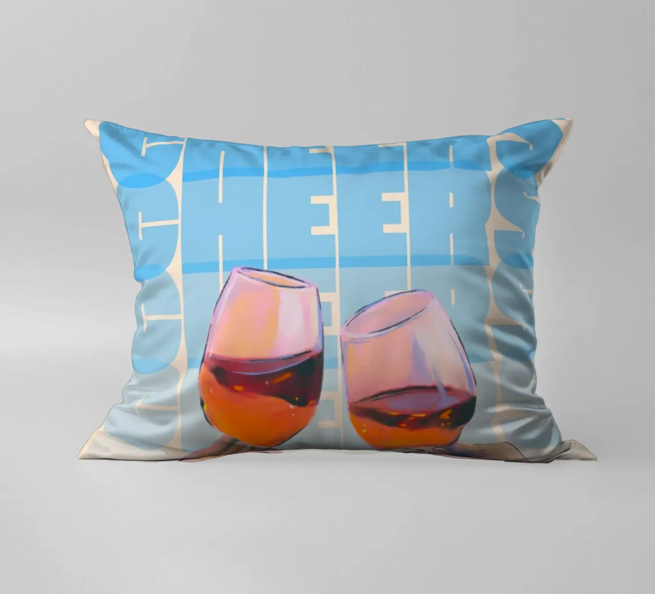 "Cheers" Toast Art Print by Aperol Spritz, Pop Art & Trendy decorative cushion by NorwesClub