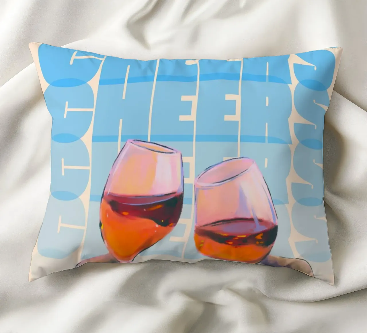"Cheers" Toast Art Print by Aperol Spritz, Pop Art & Trendy decorative cushion by NorwesClub