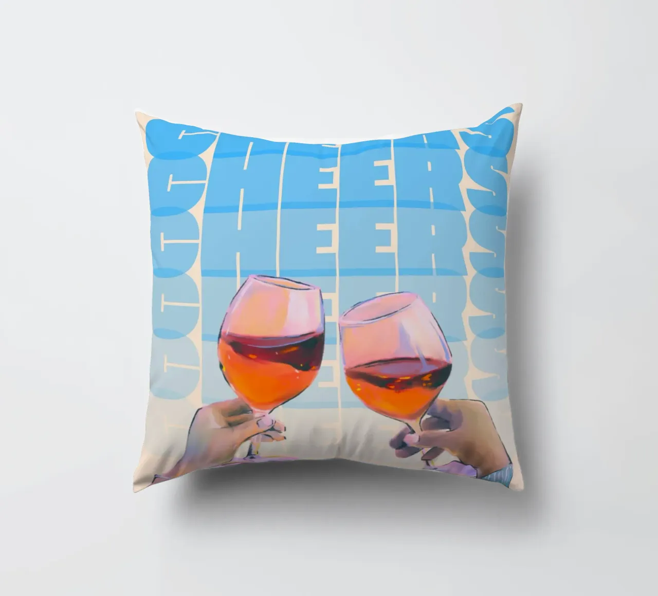 "Cheers" Toast Art Print by Aperol Spritz, Pop Art & Trendy decorative cushion by NorwesClub