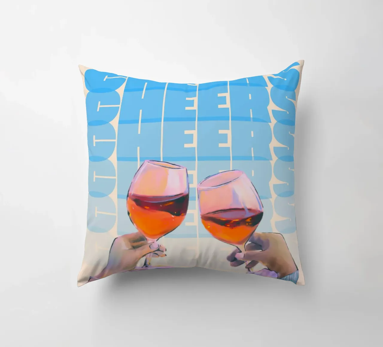 "Cheers" Toast Art Print by Aperol Spritz, Pop Art & Trendy decorative cushion by NorwesClub