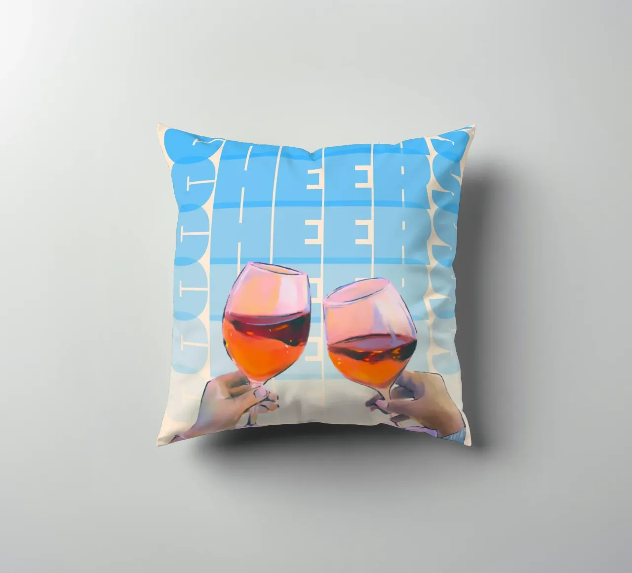 "Cheers" Toast Art Print by Aperol Spritz, Pop Art & Trendy decorative cushion by NorwesClub