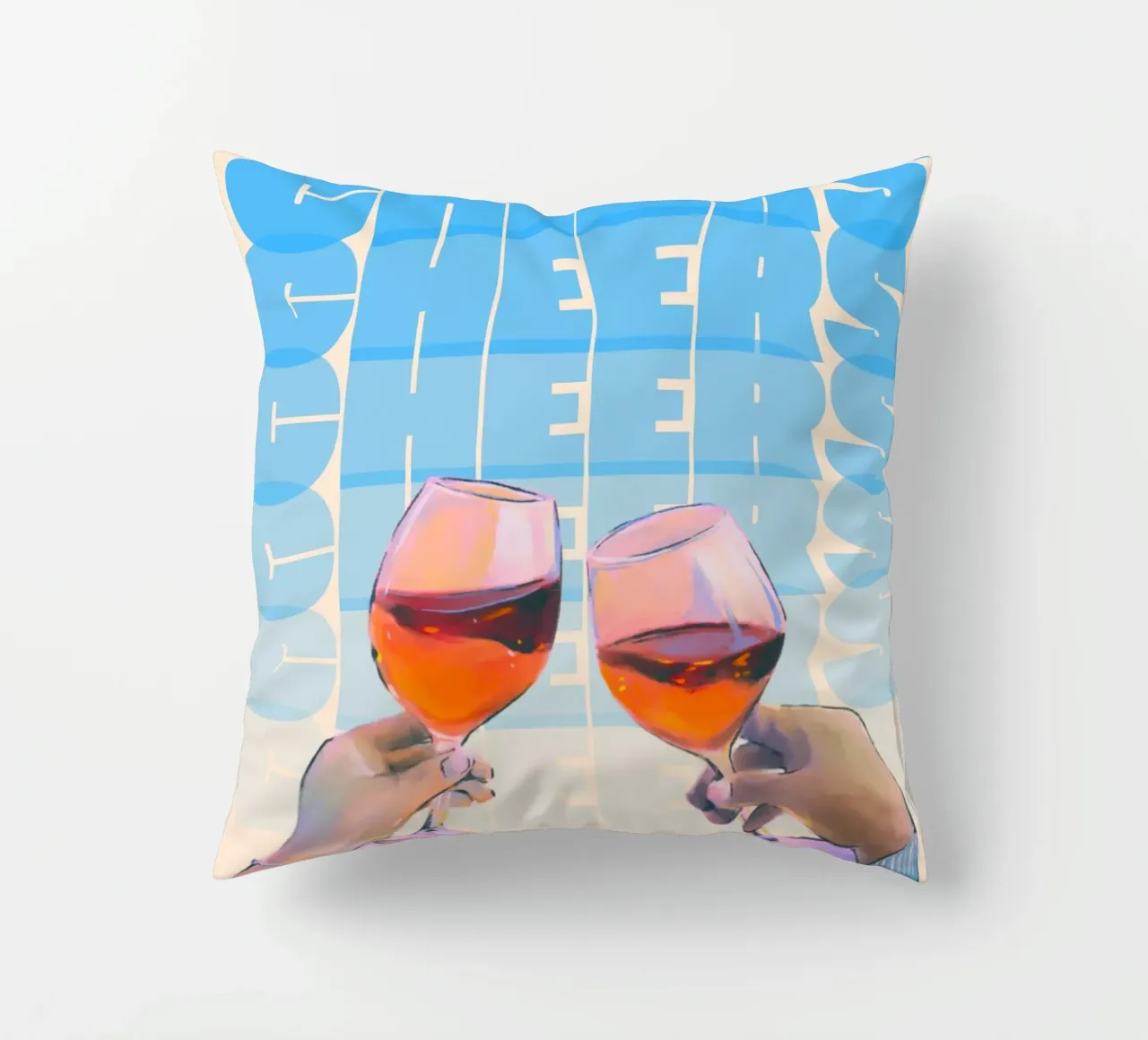 "Cheers" Toast Art Print by Aperol Spritz, Pop Art & Trendy decorative cushion by NorwesClub