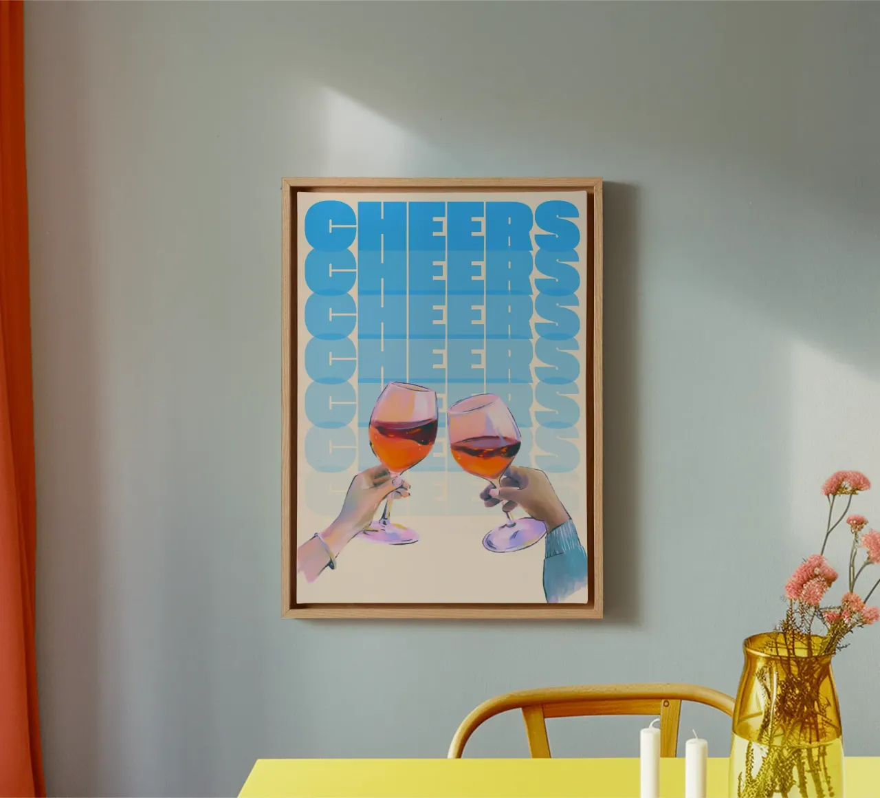 "Cheers" Toast Art Print by Aperol Spritz, Pop Art & Trendy canvas by NorwesClub