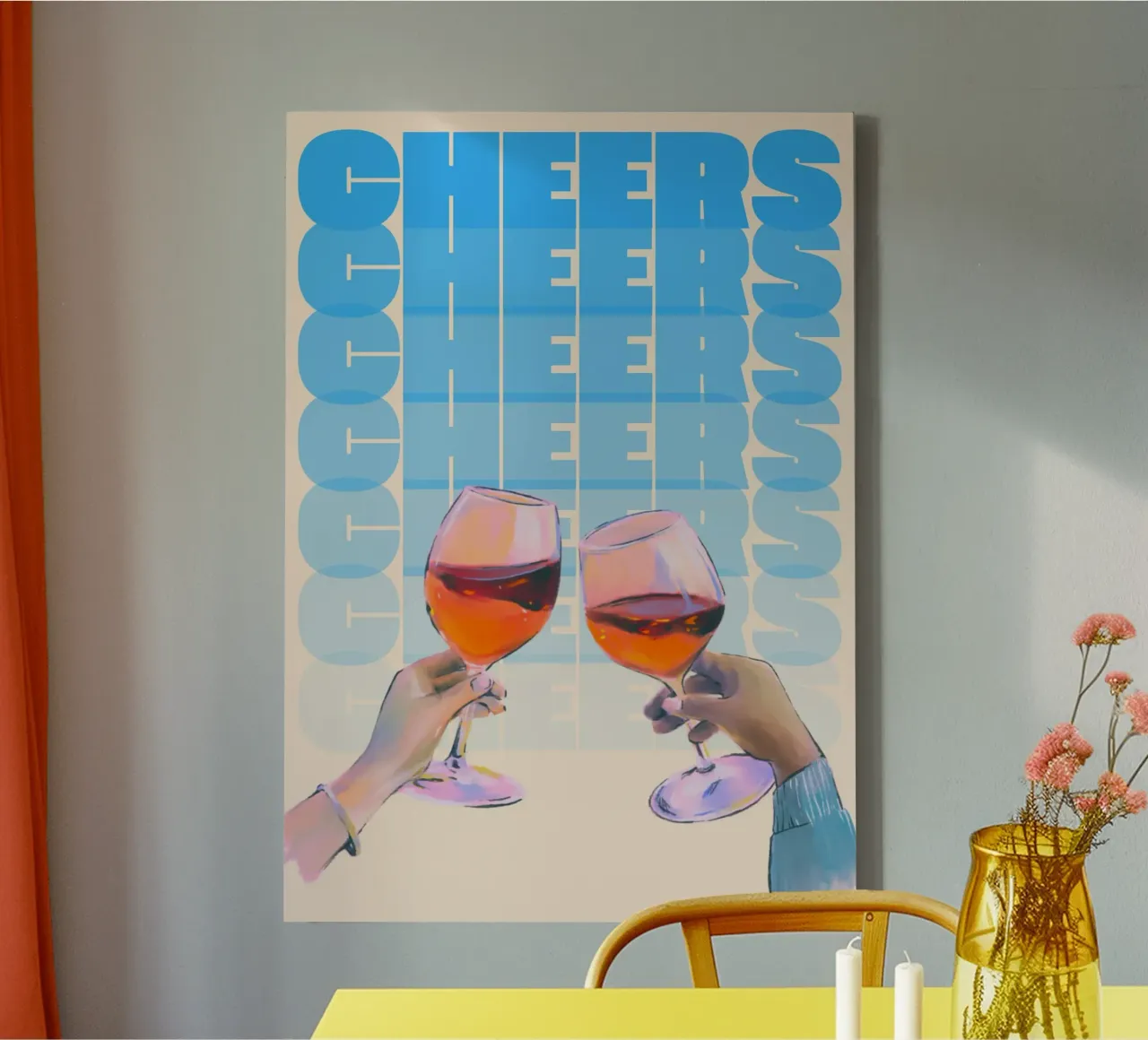 "Cheers" Toast Art Print by Aperol Spritz, Pop Art & Trendy canvas by NorwesClub