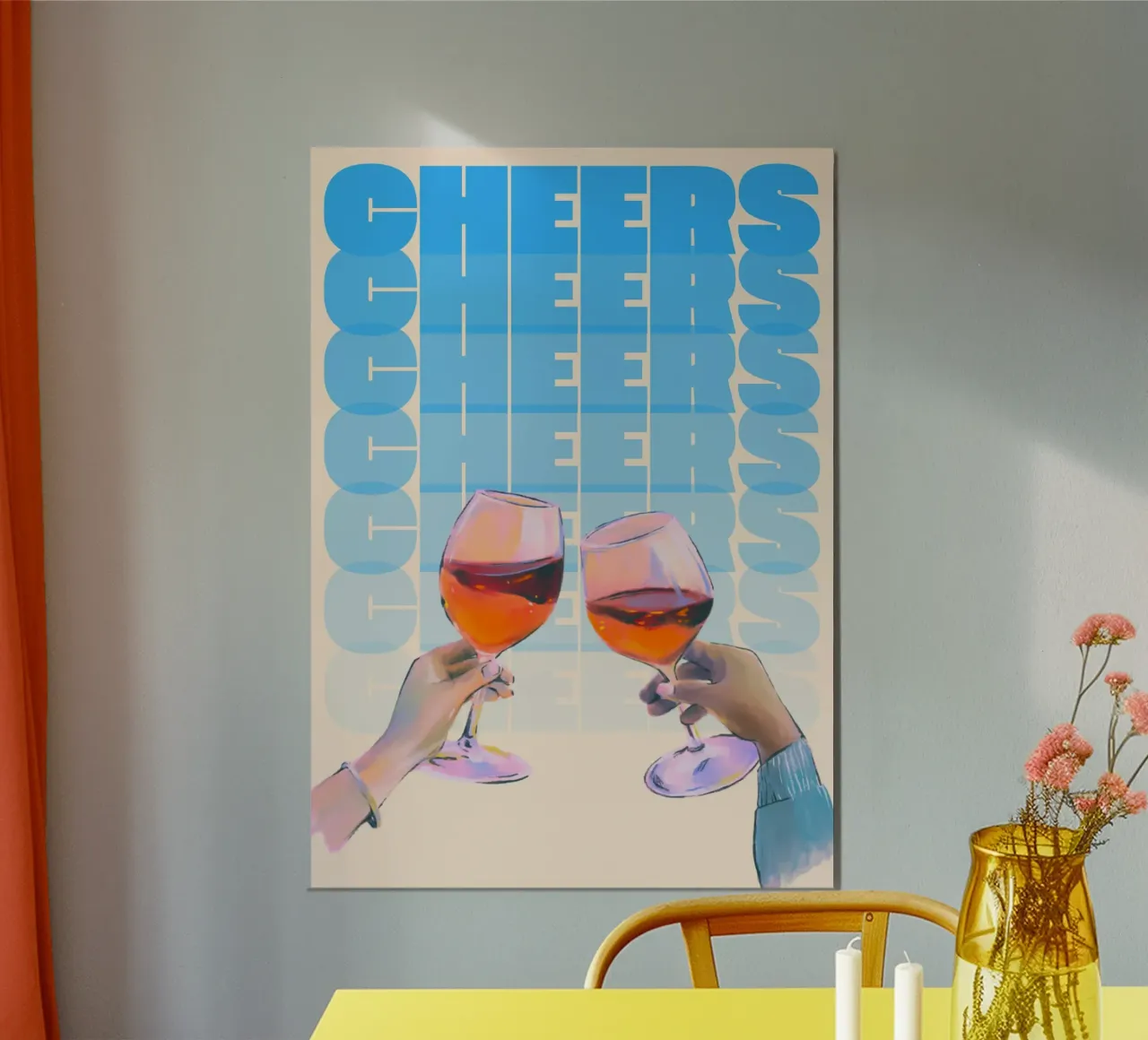 "Cheers" Toast Art Print by Aperol Spritz, Pop Art & Trendy poster by NorwesClub