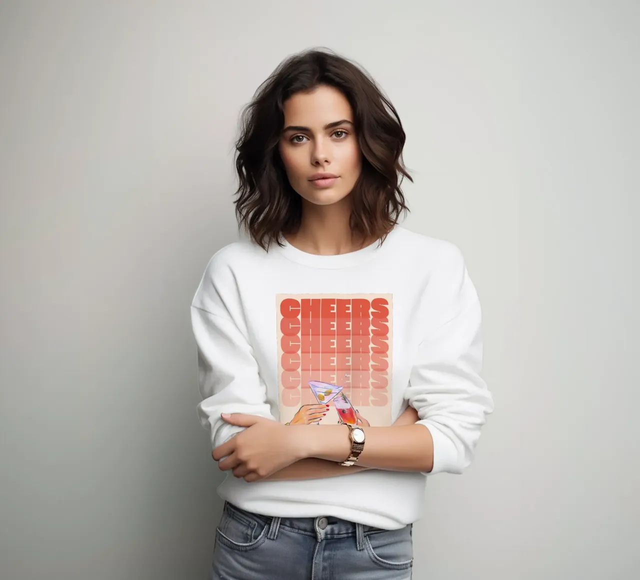 "Cheers" Martini & Cocktail Print by Aperol, Pop Art & Trend sweatshirt by NorwesClub