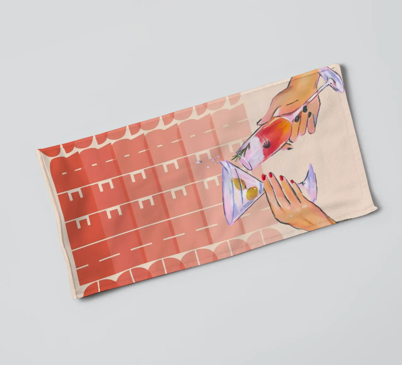 "Cheers" Martini & Cocktail Print by Aperol, Pop Art & Trend towel by NorwesClub