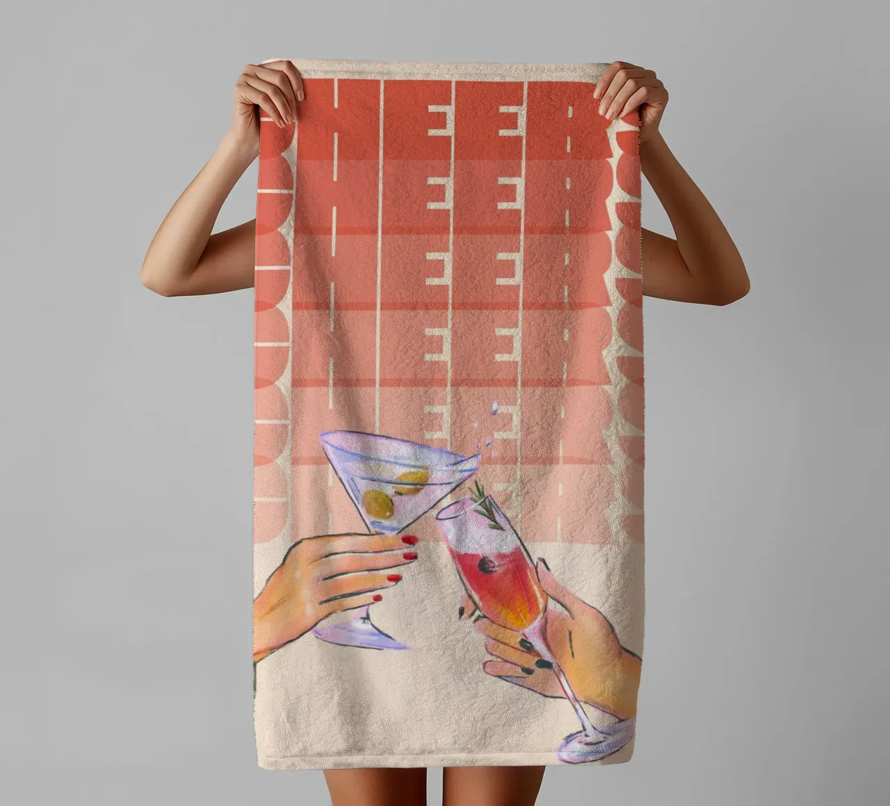 "Cheers" Martini & Cocktail Print by Aperol, Pop Art & Trend towel by NorwesClub