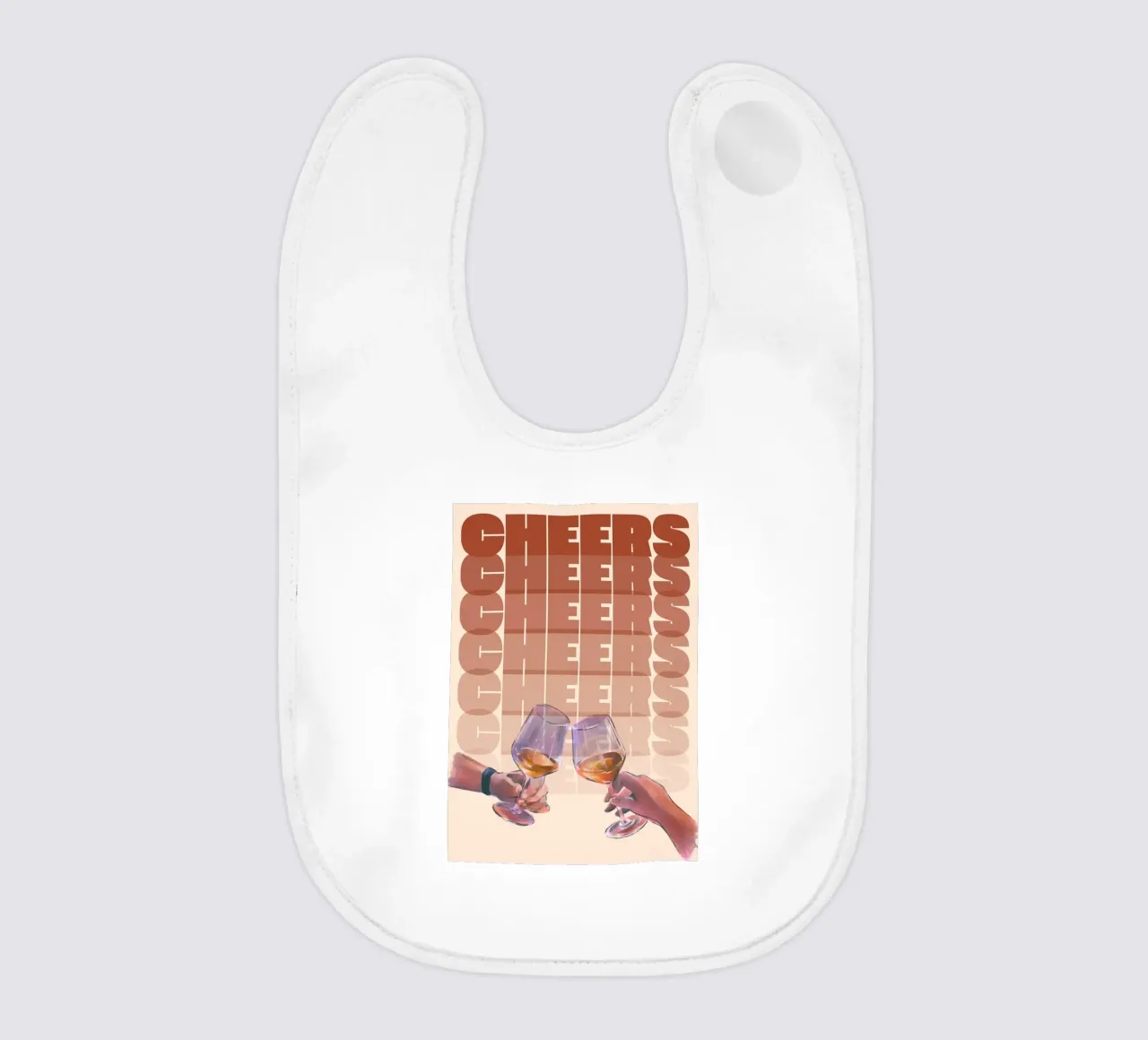 "Cheers" Wine Toast Art Print by Aperol Spritz, Pop Art baby bib by NorwesClub