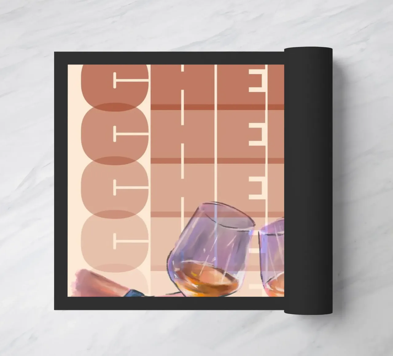 "Cheers" Wine Toast Art Print by Aperol Spritz, Pop Art doormat by NorwesClub