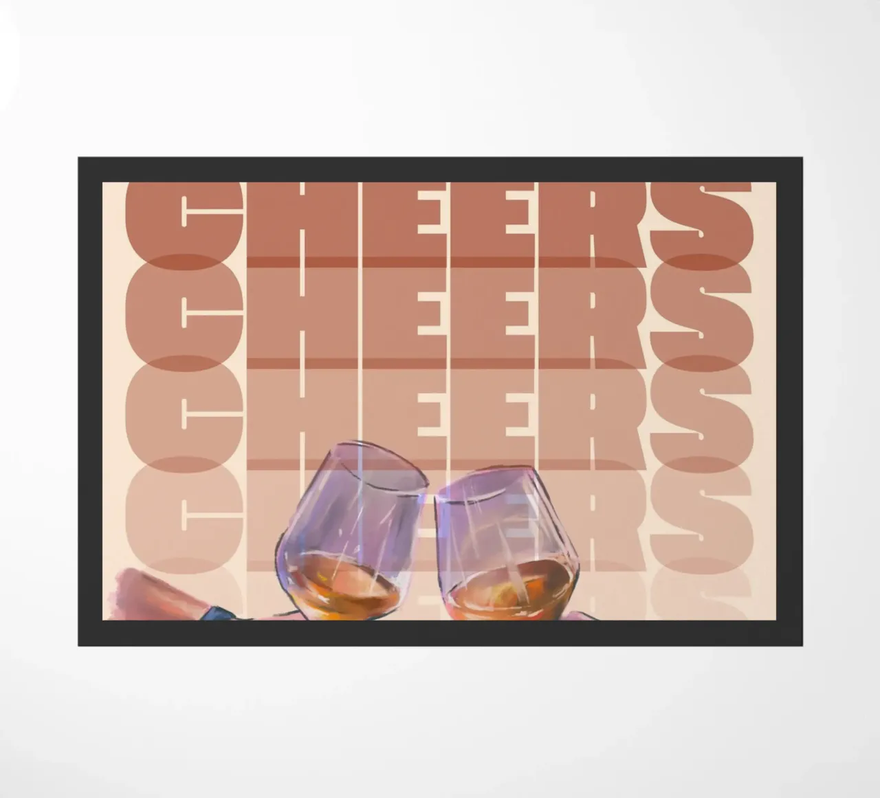 "Cheers" Wine Toast Art Print by Aperol Spritz, Pop Art doormat by NorwesClub