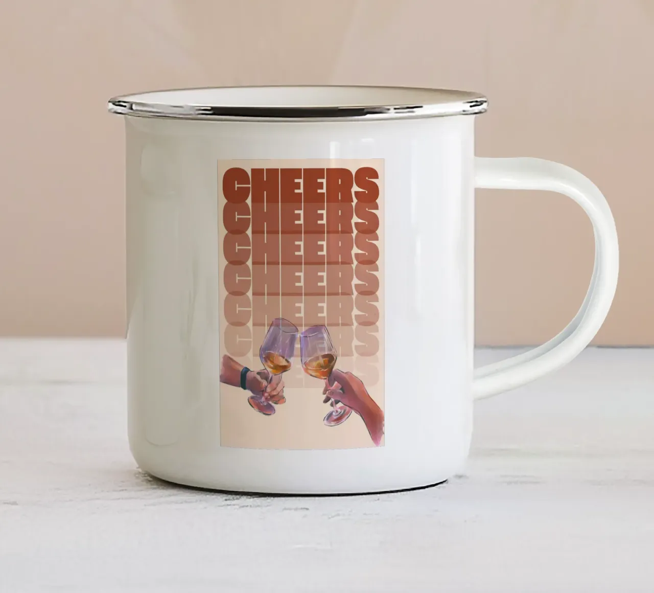 Stampa d'arte "Cin Cin" di Aperol Spritz, Pop Art tazza in smalto da NorwesClub