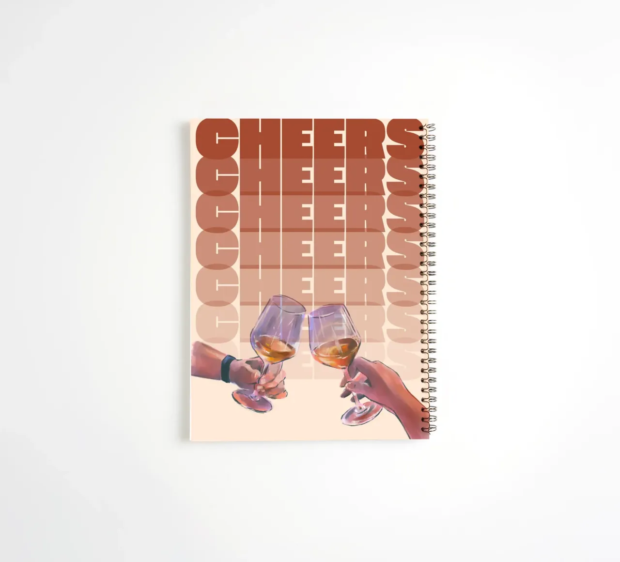 "Cheers" Wine Toast Art Print by Aperol Spritz, Pop Art spiral notebook by NorwesClub