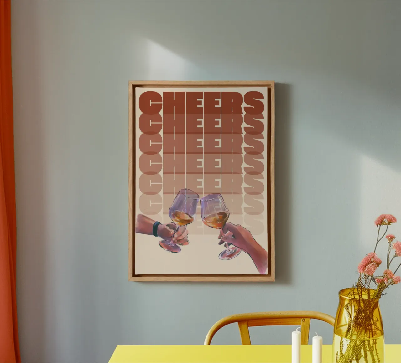 "Proost" Wijn Toast kunstdruk door Aperol Spritz, Pop Art canvas van NorwesClub