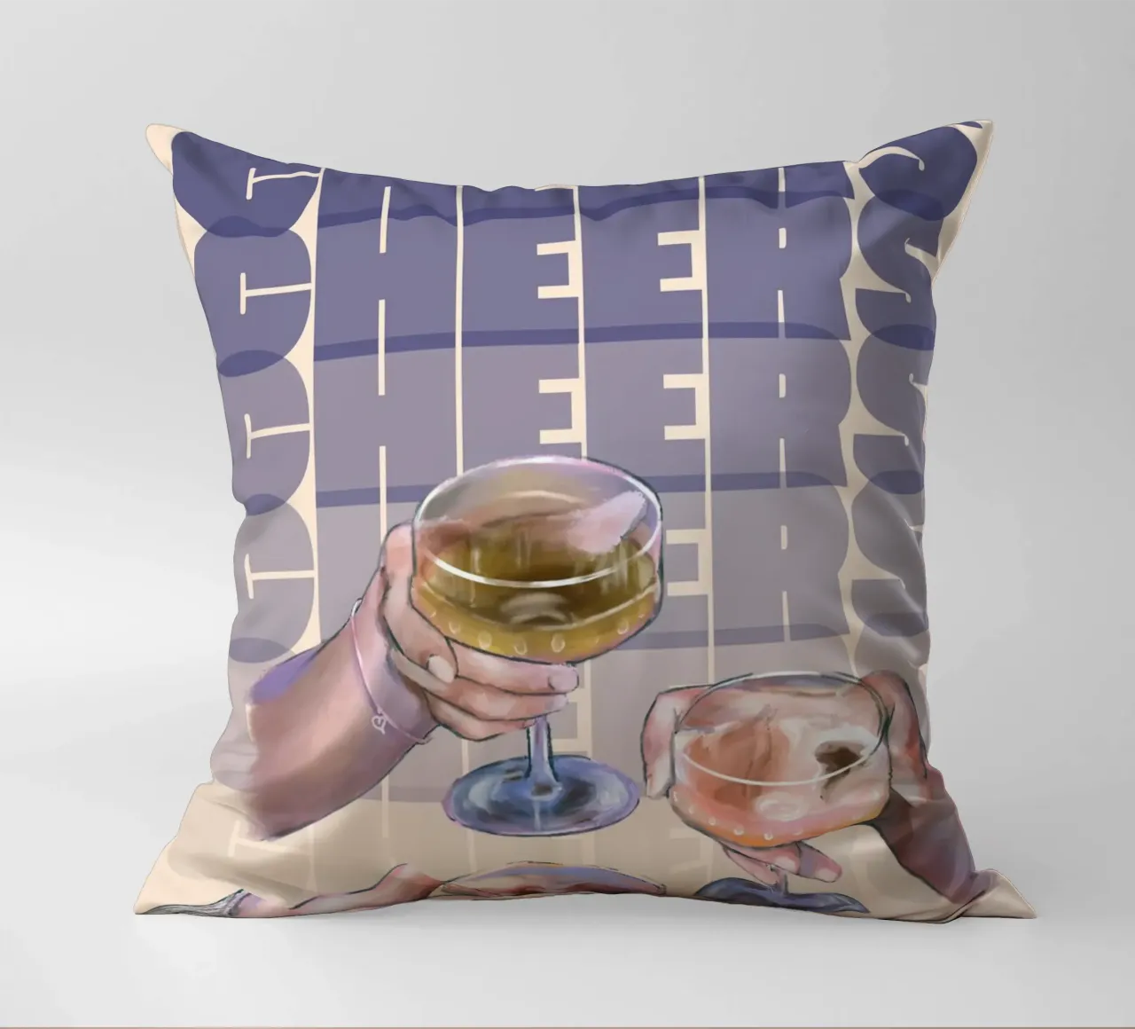 Trio di bicchieri "Cheers" di Aperol, Pop Art cuscino da NorwesClub